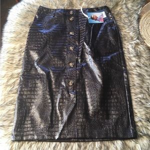 Brown leather look skirt/size 12